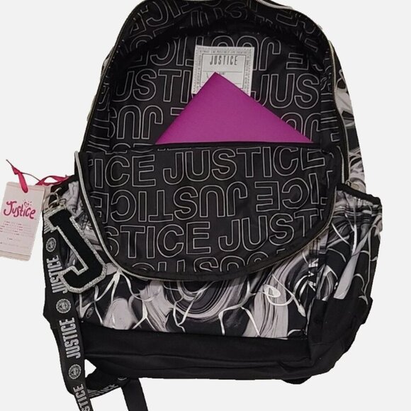 Justice Sport 3 Piece Full Size Metallic Backpack New - Picture 4 of 7